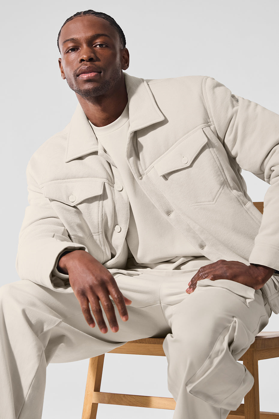 Alo Yoga Ease Trucker Jacket - Bone