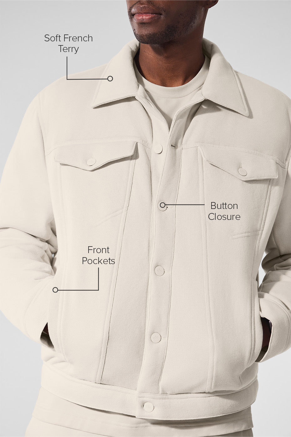 Alo Yoga Ease Trucker Jacket - Bone