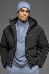 Alo Yoga Crinkle Nylon Hooded Stage Puffer - Black