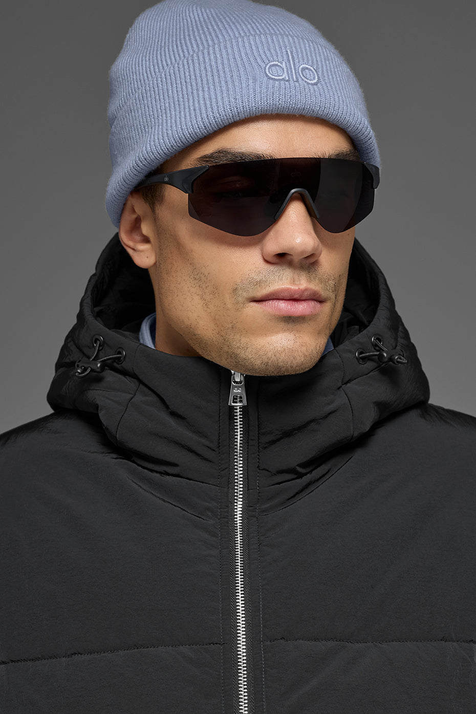 Alo Yoga Crinkle Nylon Hooded Stage Puffer - Black