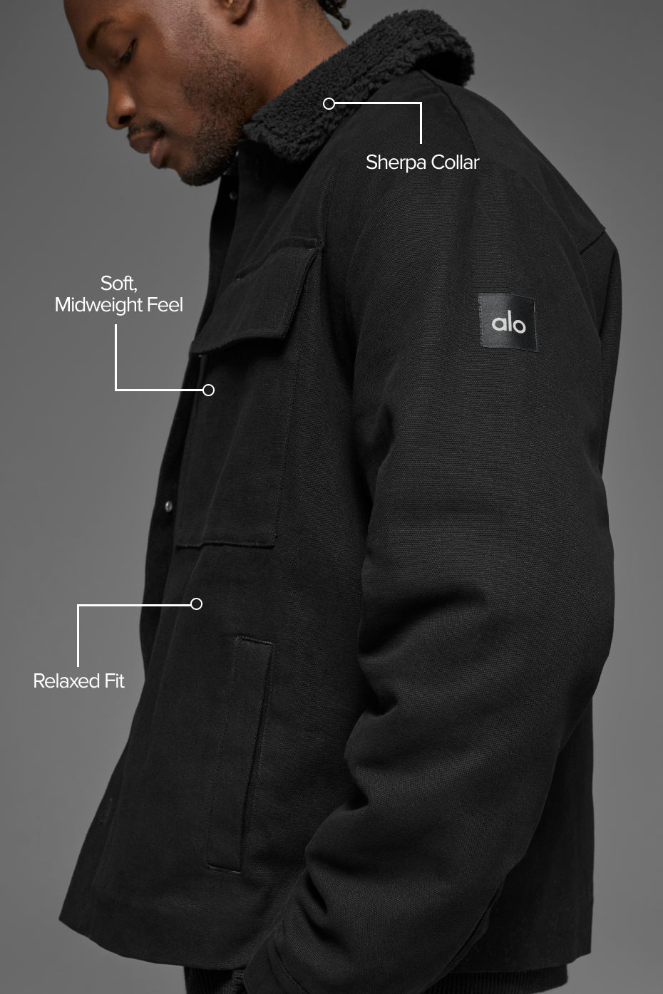 Alo Yoga Canvas Utility Shacket - Black
