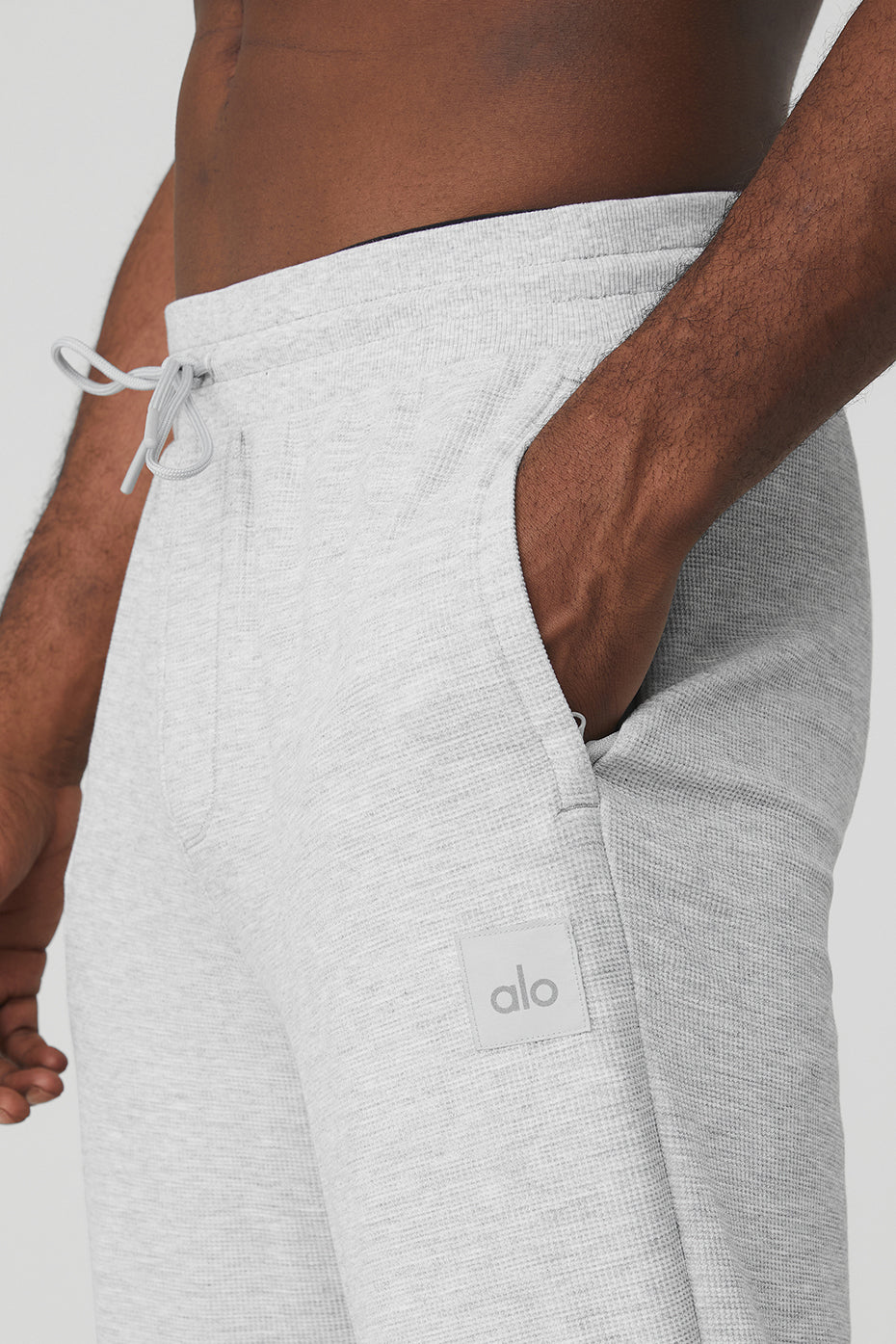 Alo Yoga Micro Waffle Fast Break Sweatpant - Athletic Heather Grey