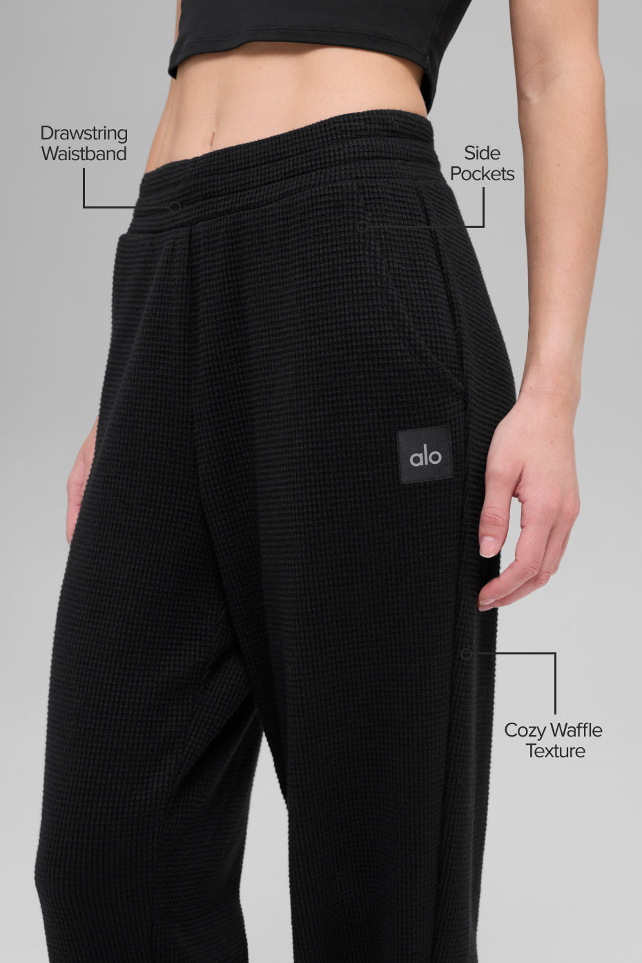 Alo Yoga Waffle Weekend Escape Jogger - Black