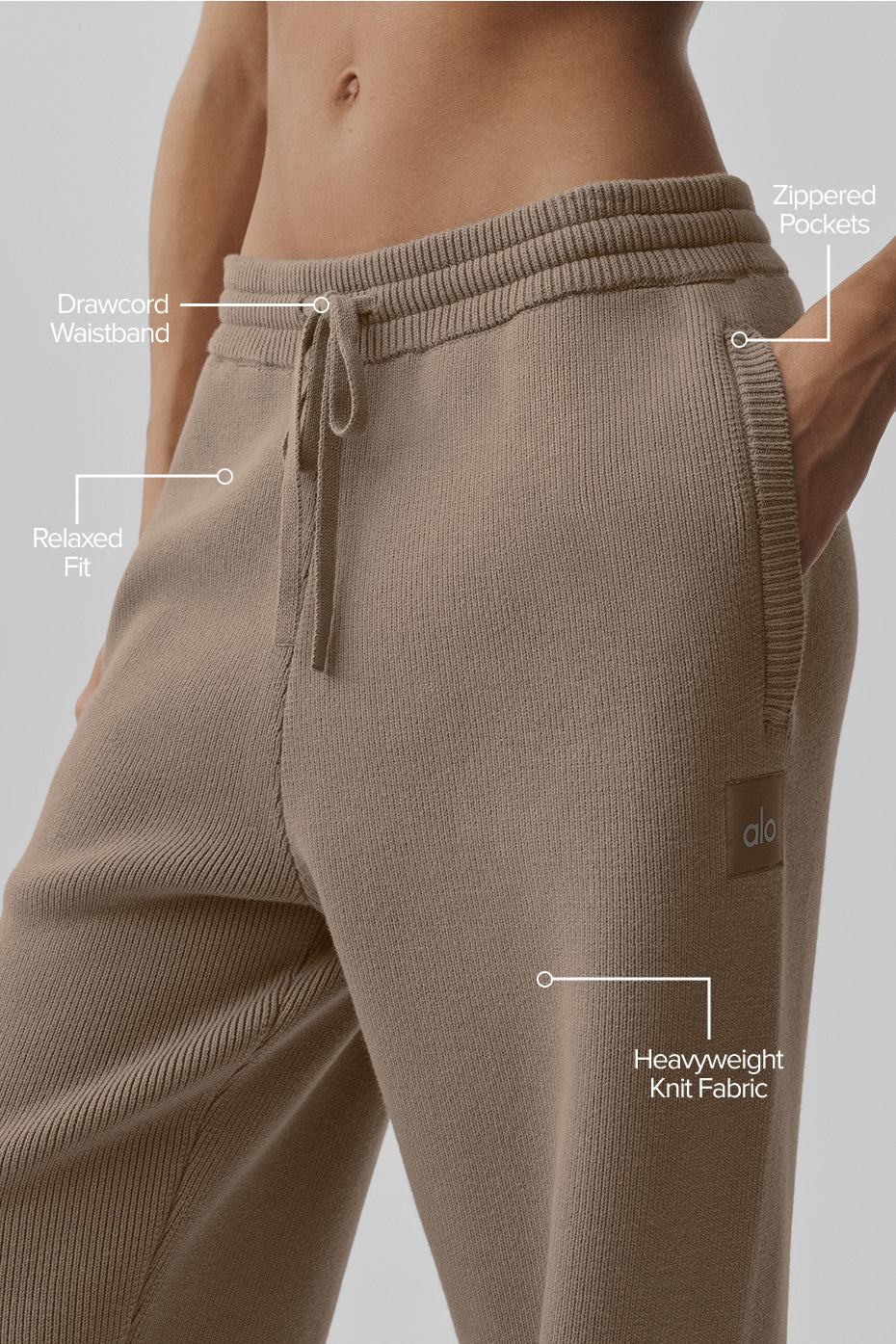 Alo Yoga Scholar Straight Leg Sweatpant - Gravel