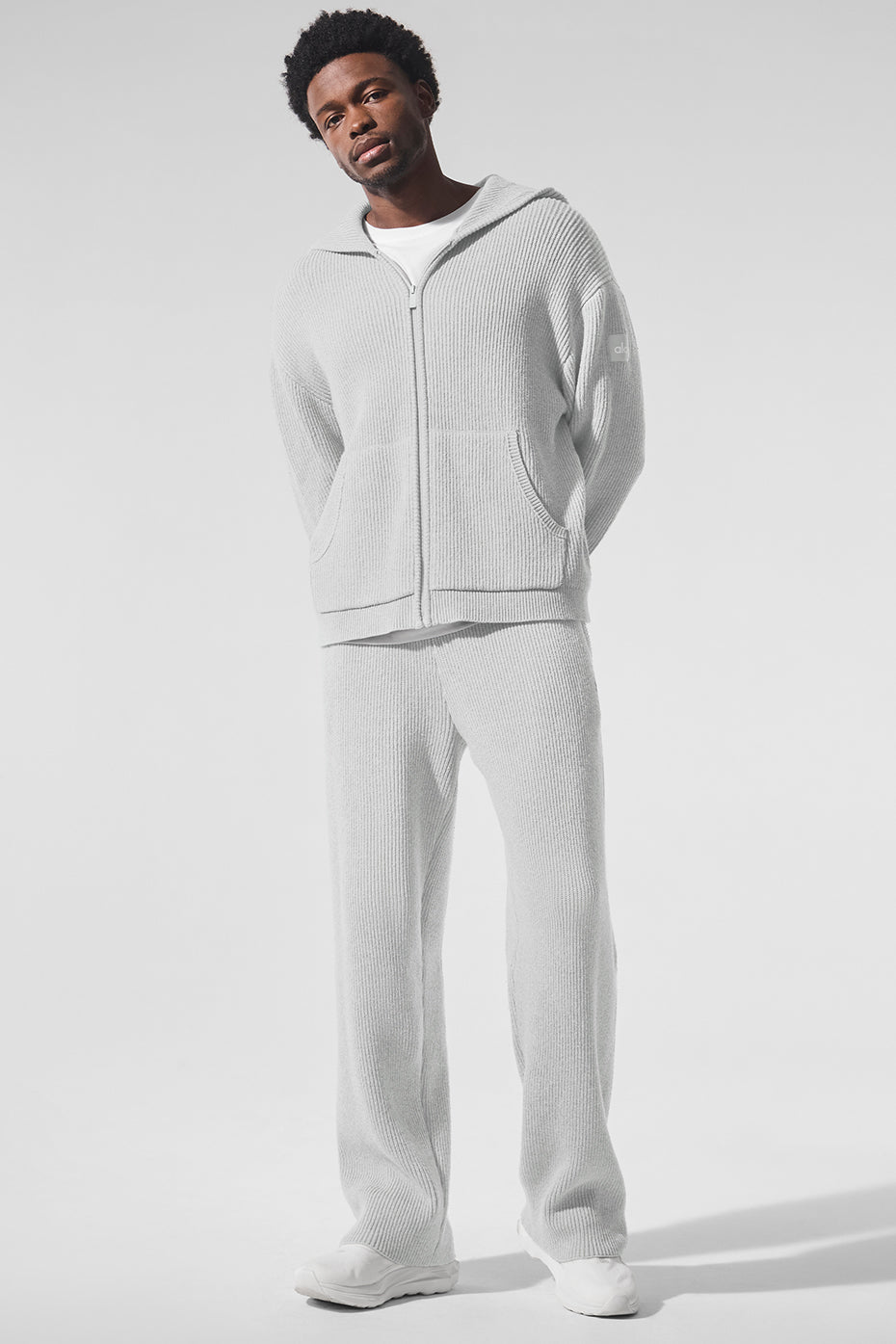 Alo Yoga Domain Rib Knit Sweatpant - Athletic Heather Grey