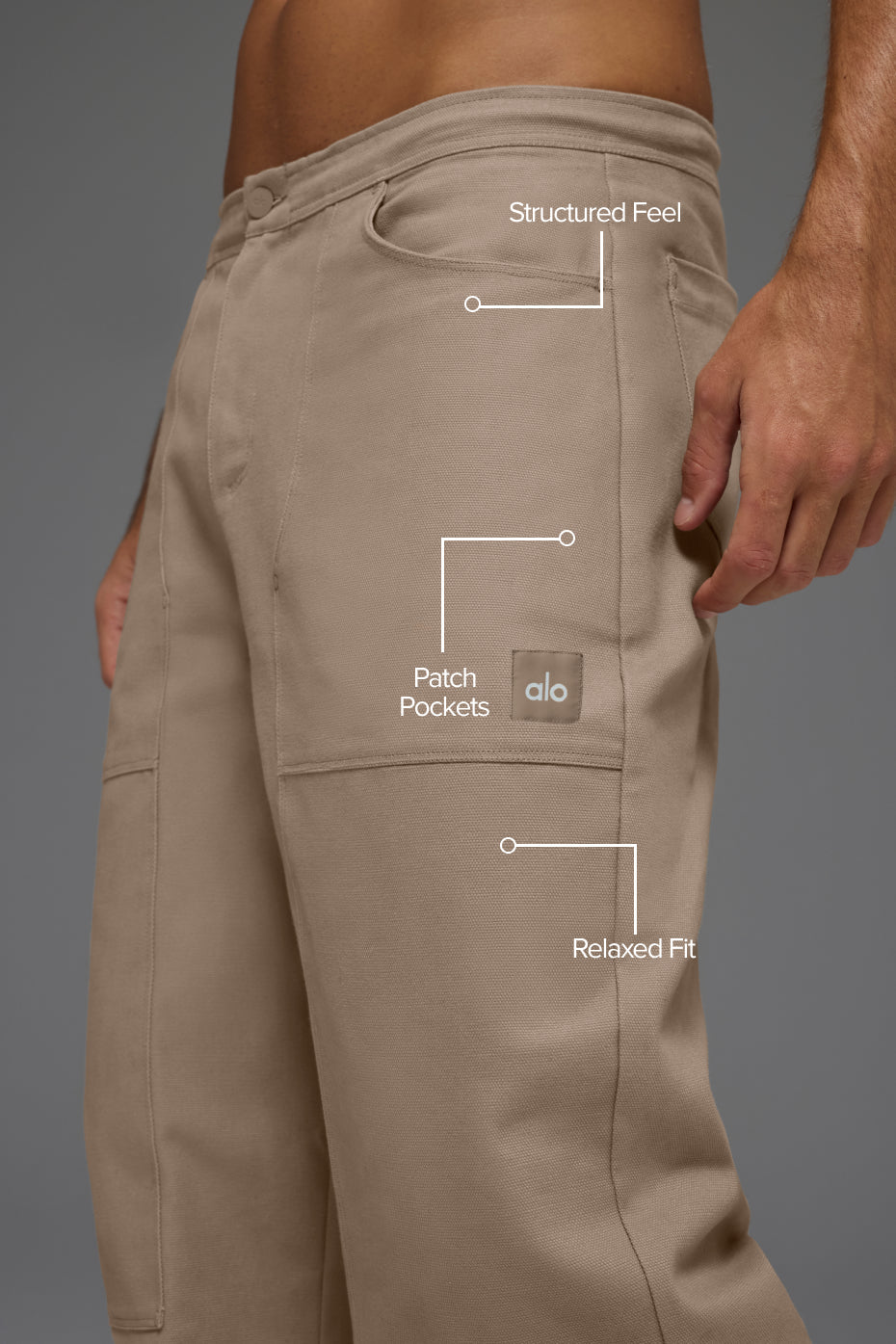 Alo Yoga Cotton Canvas Carpenter Pant - Gravel