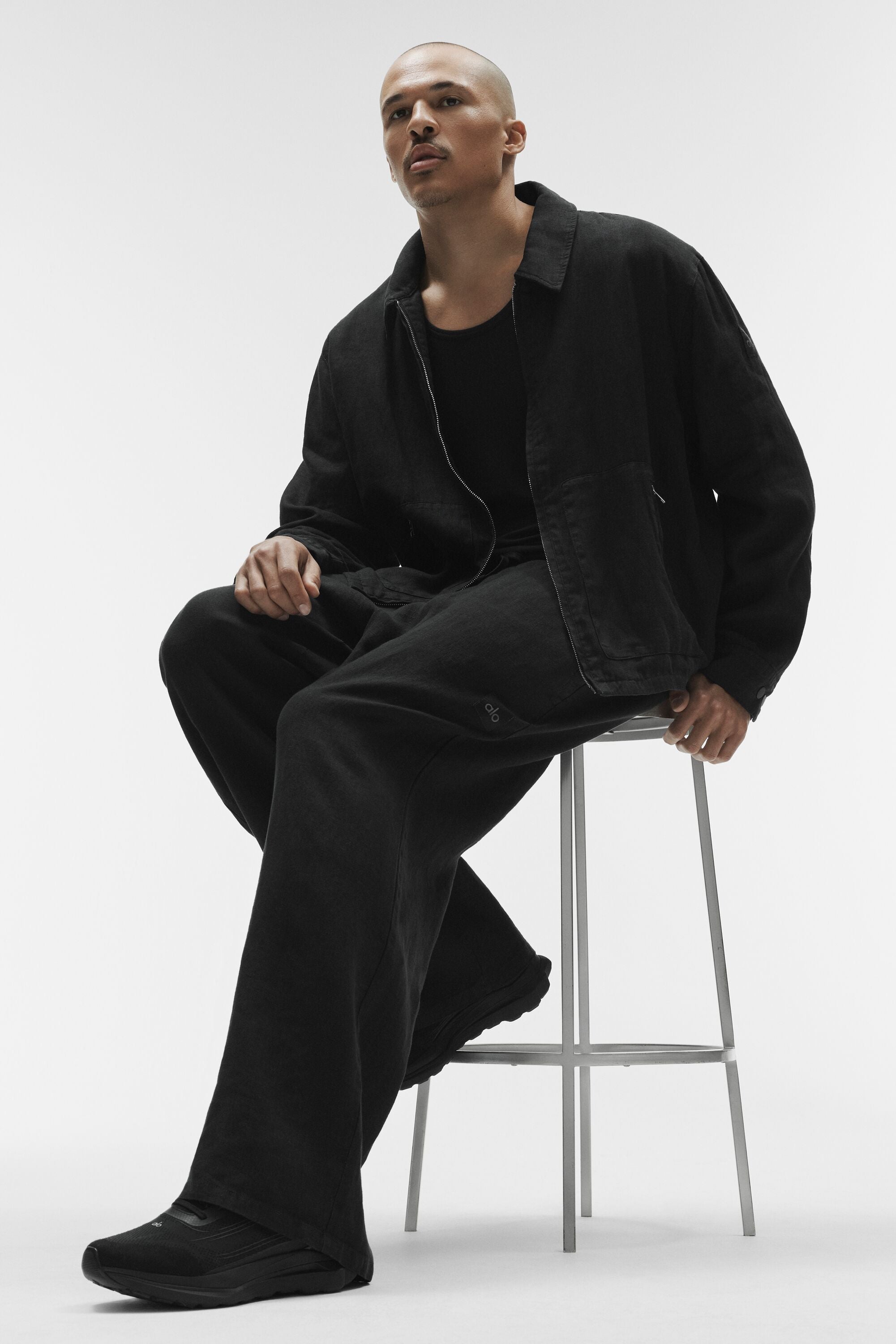 Alo Yoga Linen Days Straight Leg Pant - Black