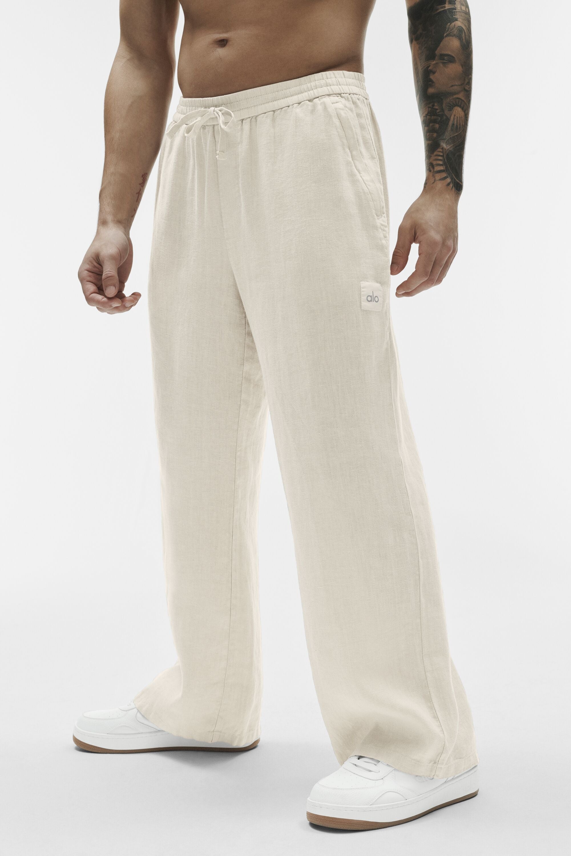 Alo Yoga Linen Days Straight Leg Pant - Bone