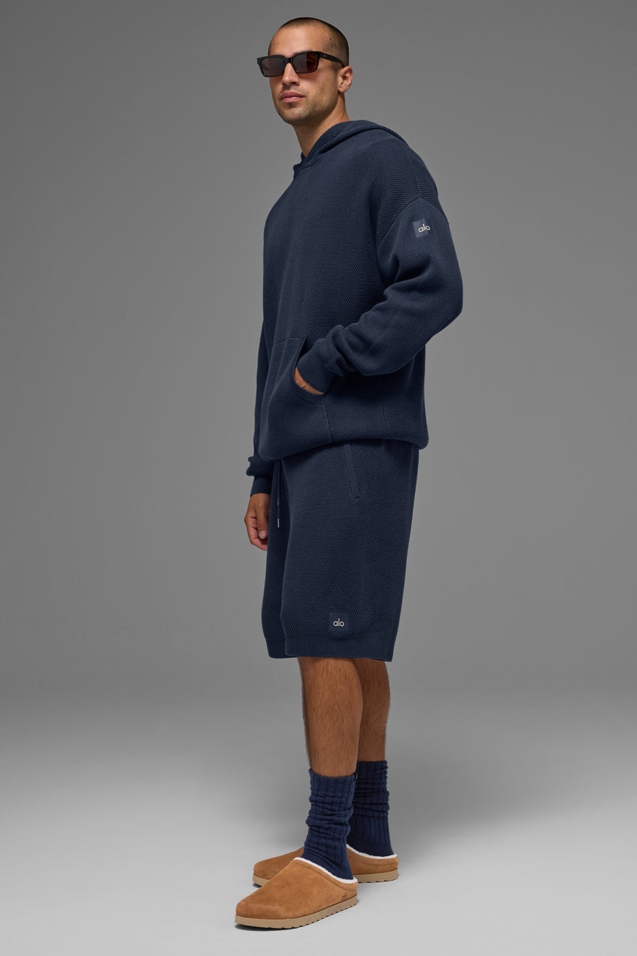 Alo Yoga 7" Sports Club Sweater Knit Short - Navy