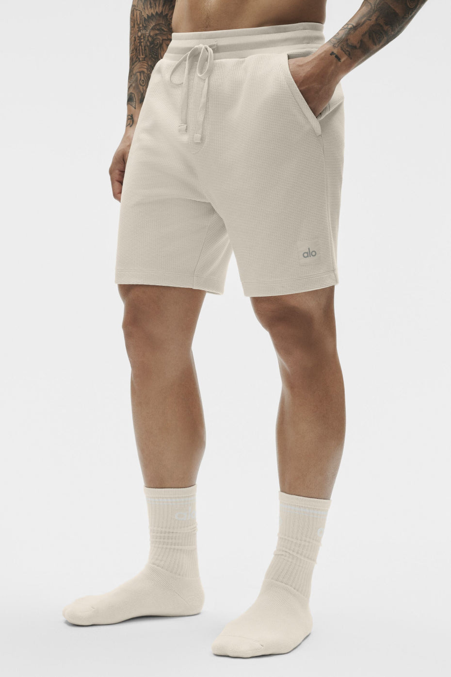 Alo Yoga 7" Waffle Lounge Short - Bone