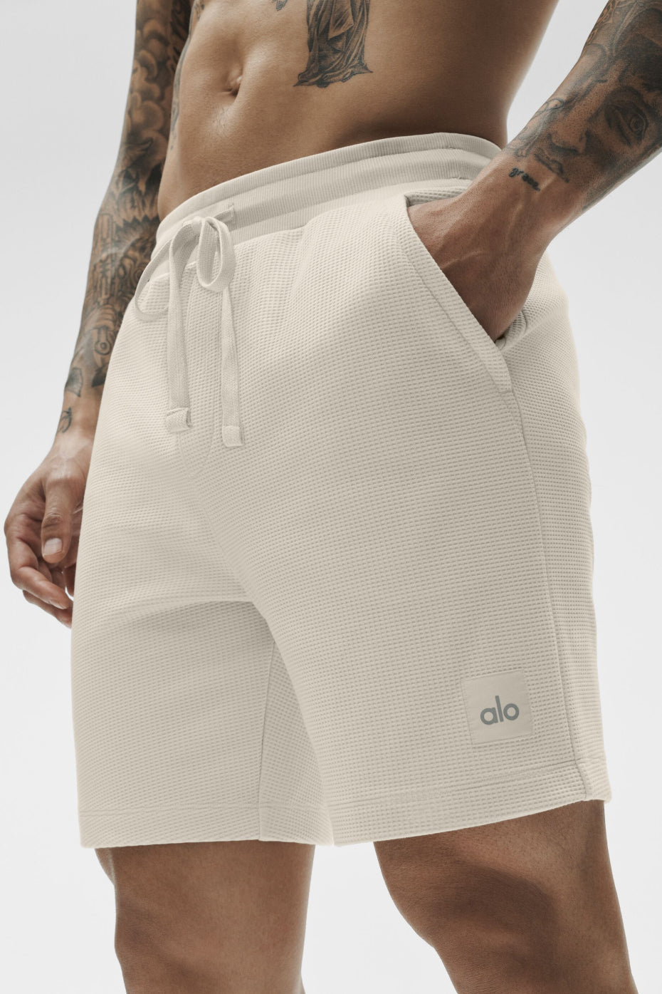 Alo Yoga 7" Waffle Lounge Short - Bone