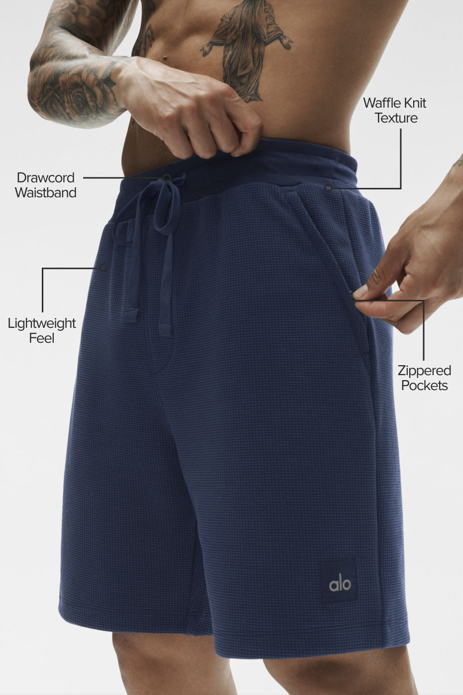 Alo Yoga 7" Waffle Lounge Short - Navy