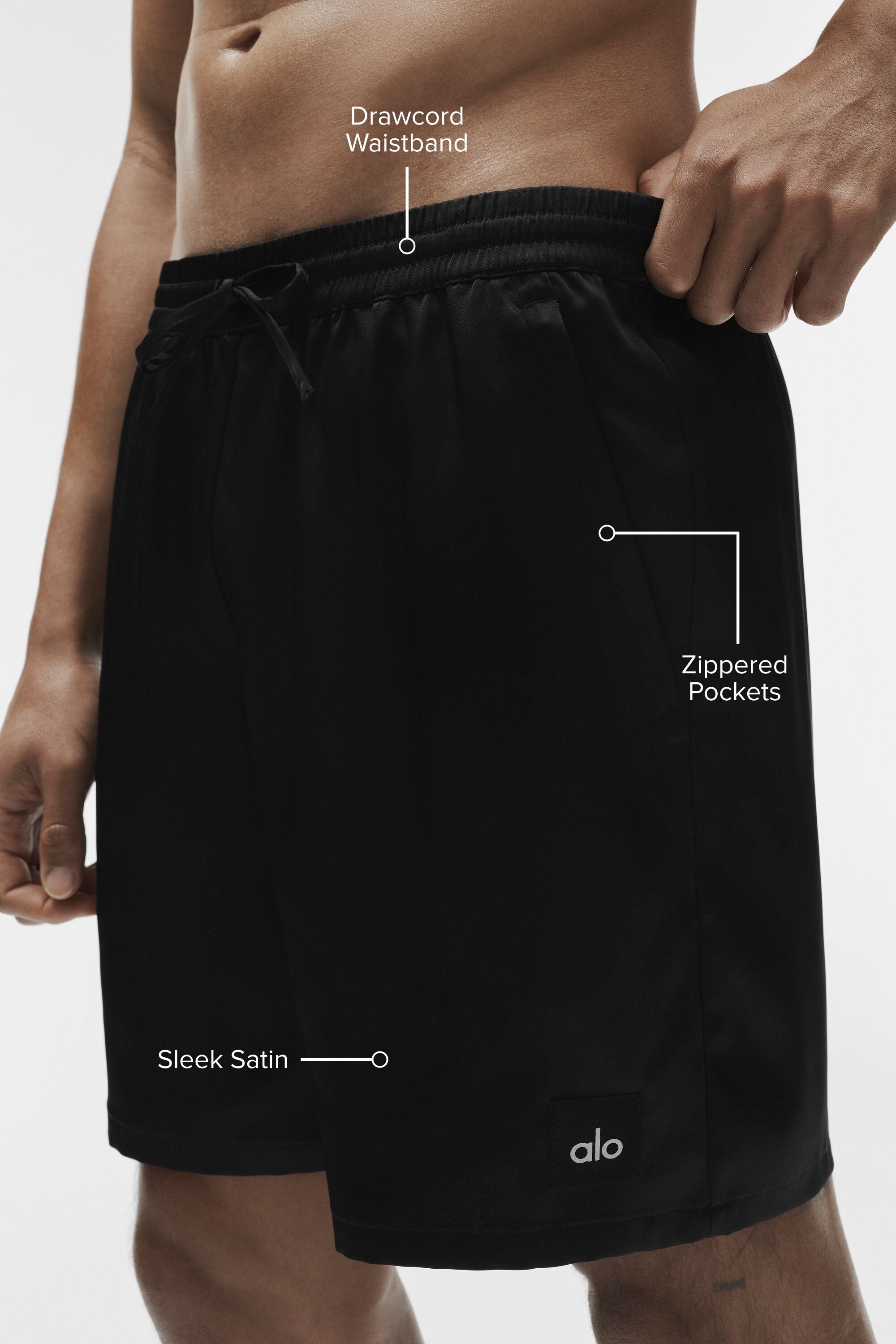 Alo Yoga 7" Satin Horizon Short - Black