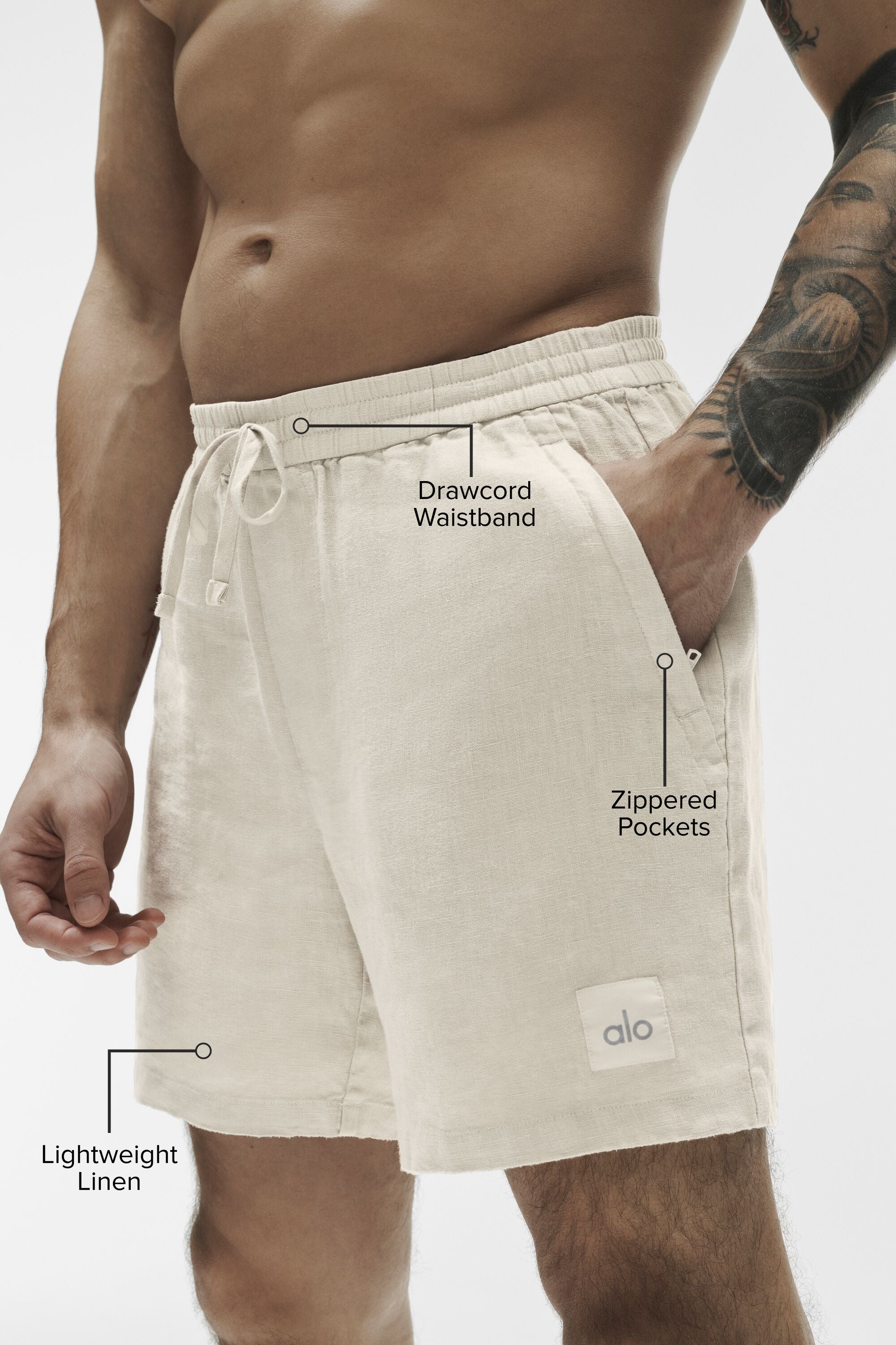Alo Yoga 7" Linen Days Short - Bone