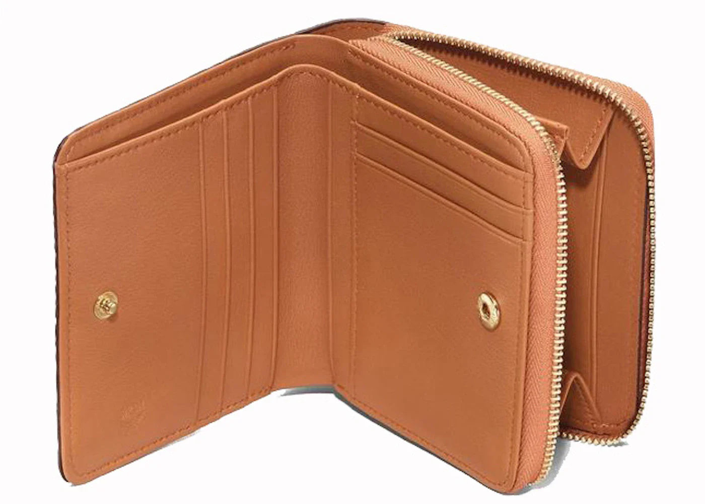 Mcm X Bape Shark Zip Wallet Visetos Mini Cognac