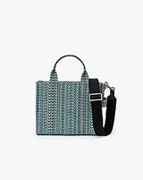Marc Jacobs The Washed Monogram Denim Small Tote Bag Sun Faded Denim