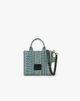 Marc Jacobs The Washed Monogram Denim Crossbody Tote Bag Sun Faded Denim