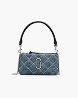 Marc Jacobs The Quilted Denim Snapshot Convertible Shoulder Bag Light Wash Indigo