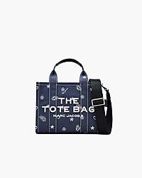 Marc Jacobs The Bandana Canvas Small Tote Bag Navy Multi