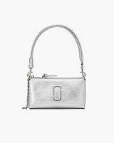Marc Jacobs The Metallic Snapshot Convertible Shoulder Bag Silver
