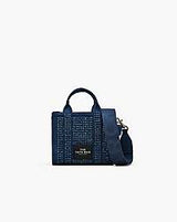 Marc Jacobs The Crystal Denim Crossbody Tote Bag Dark Wash Crystal
