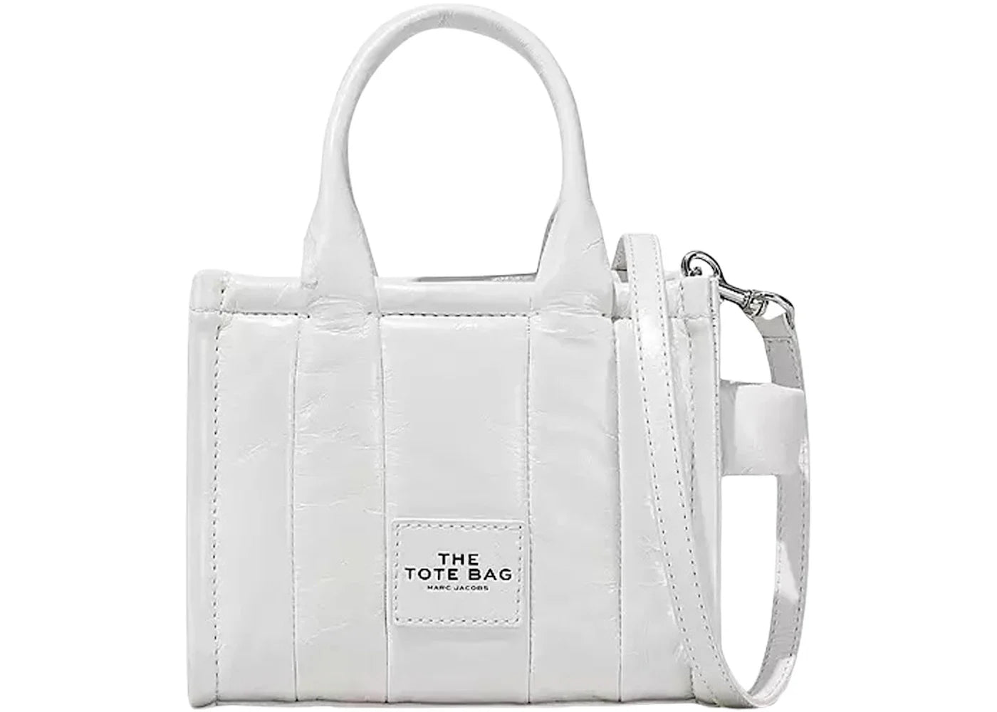 Marc Jacobs The Shiny Crinkle Micro Tote White