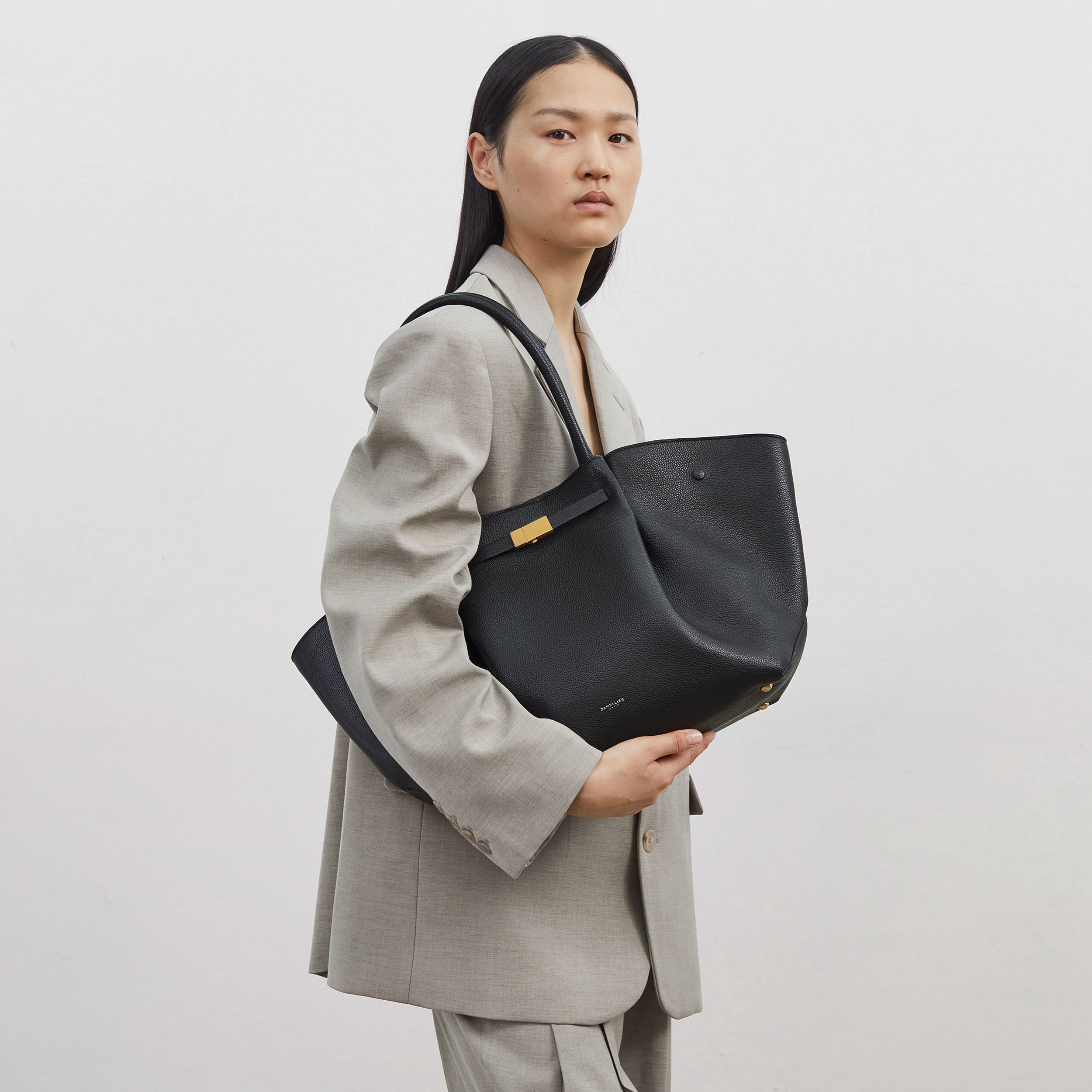 DeMellier The New York leopard-effect calf hair & black smooth