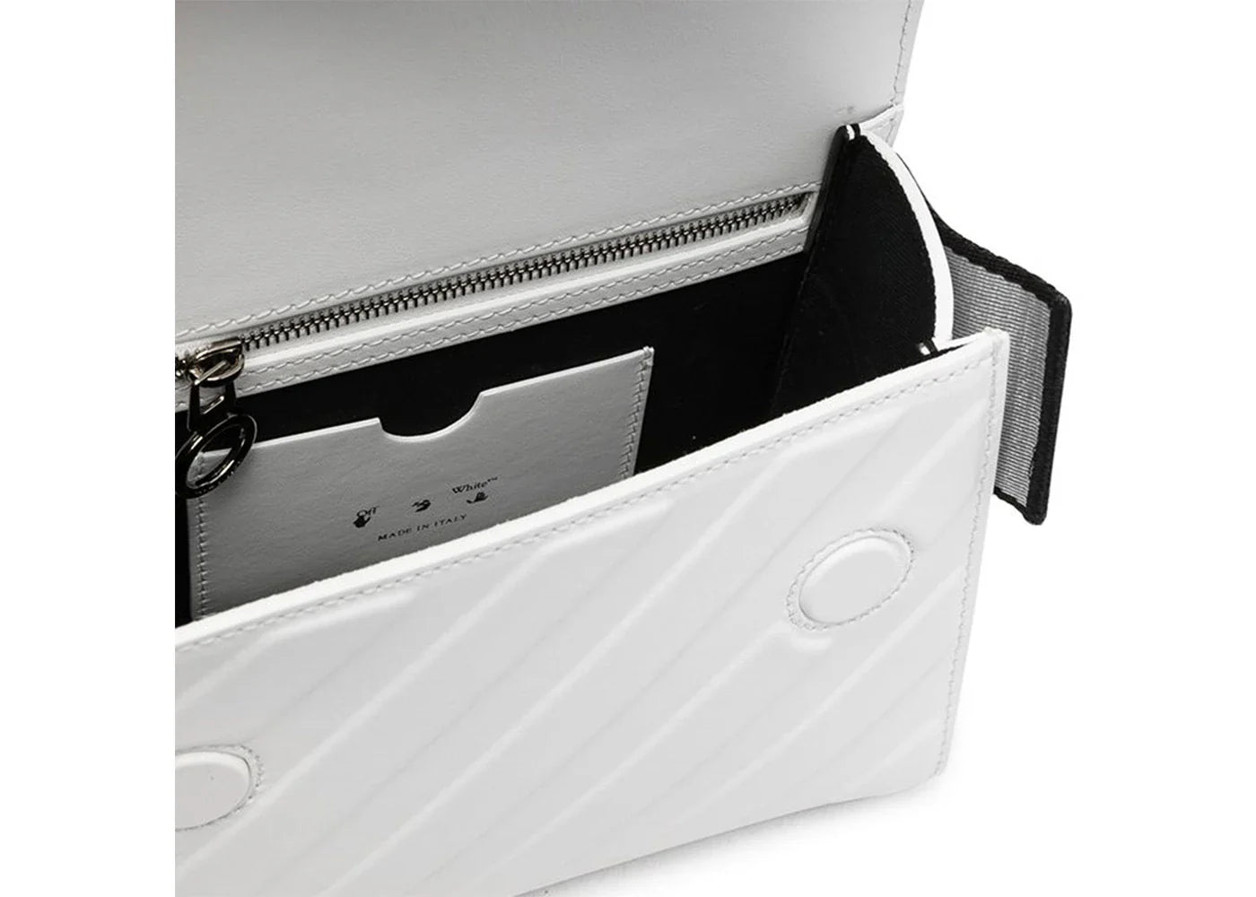 off-white binder 18 shoulder bag ss22 diag embossed white black