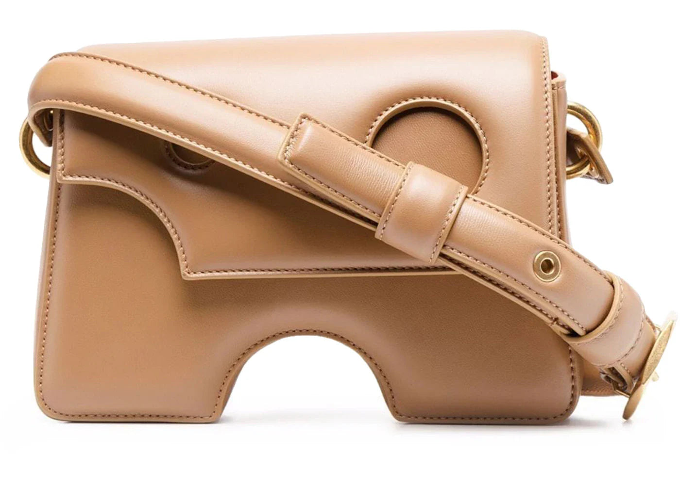 off-white burrow-22 shoulder bag camel brown