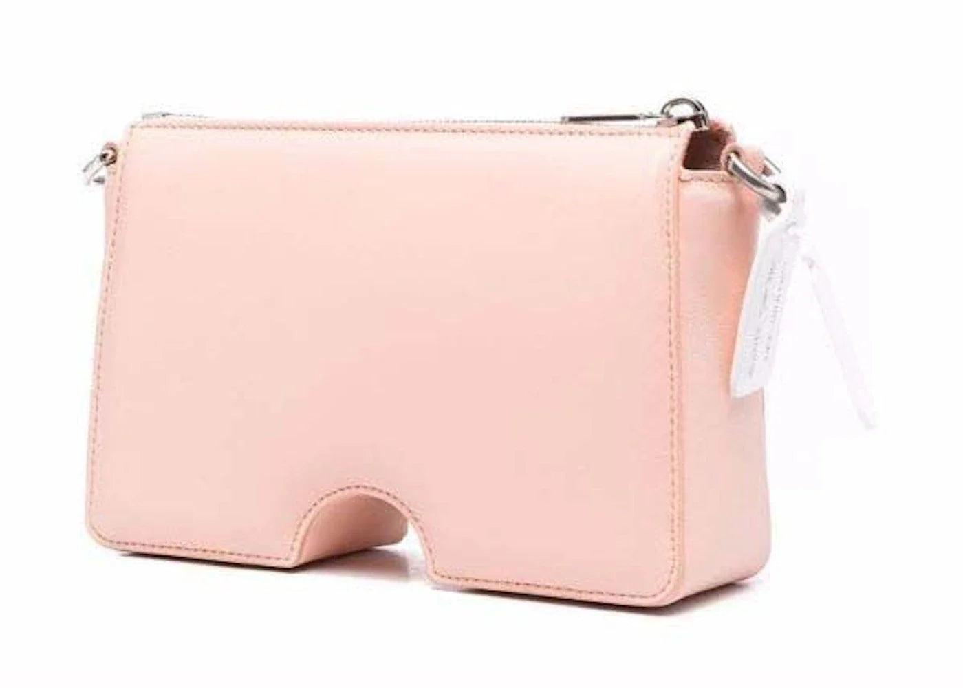 off-white burrow leather shoulder bag pink