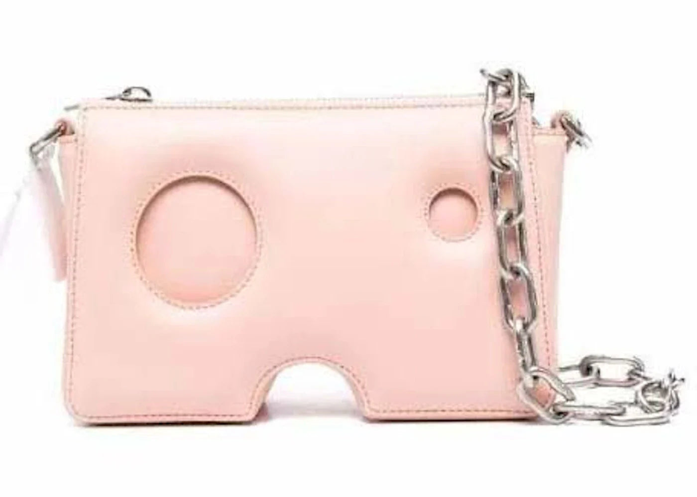 off-white burrow leather shoulder bag pink