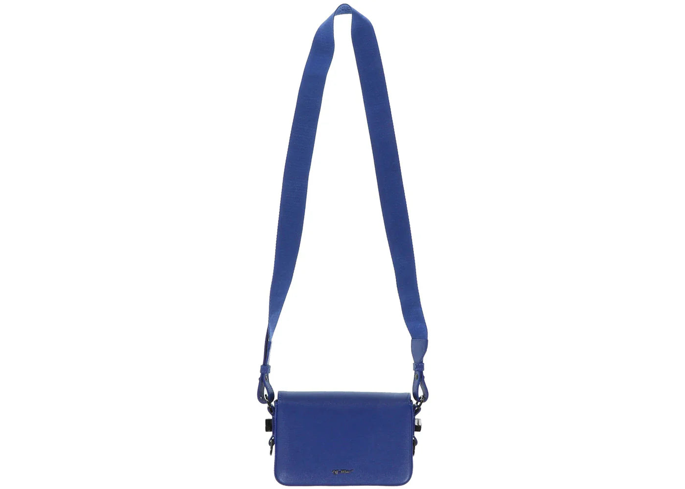 off-white diagonal stripe mini flap bag blue/white