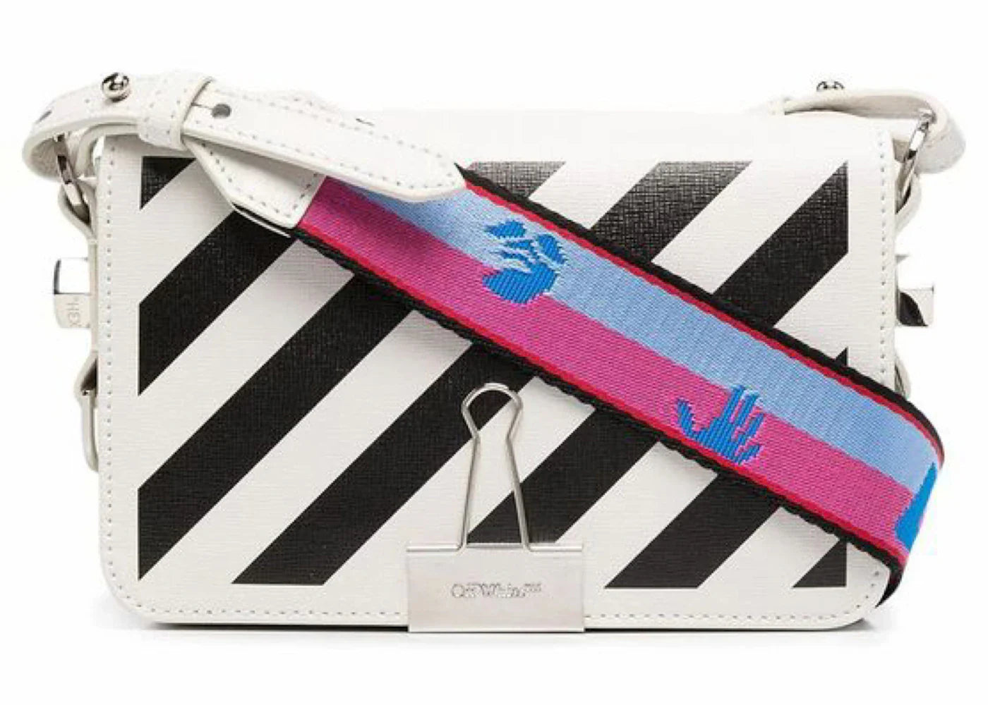 off-white diagonal stripes binder shoulder bag mini white