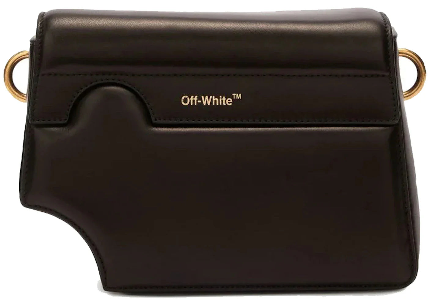 off-white logo print shoulder bag black