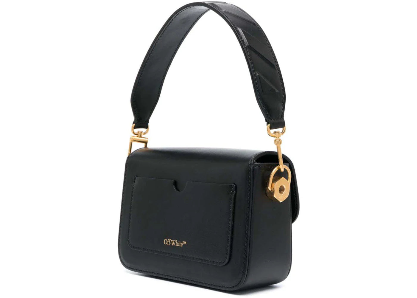 off-white binder leather shoulder bag black