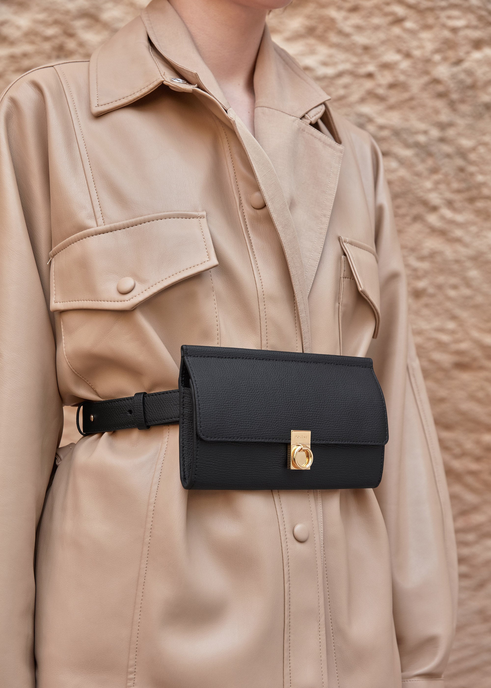 Polene Numéro Sept Belt - Textured Black