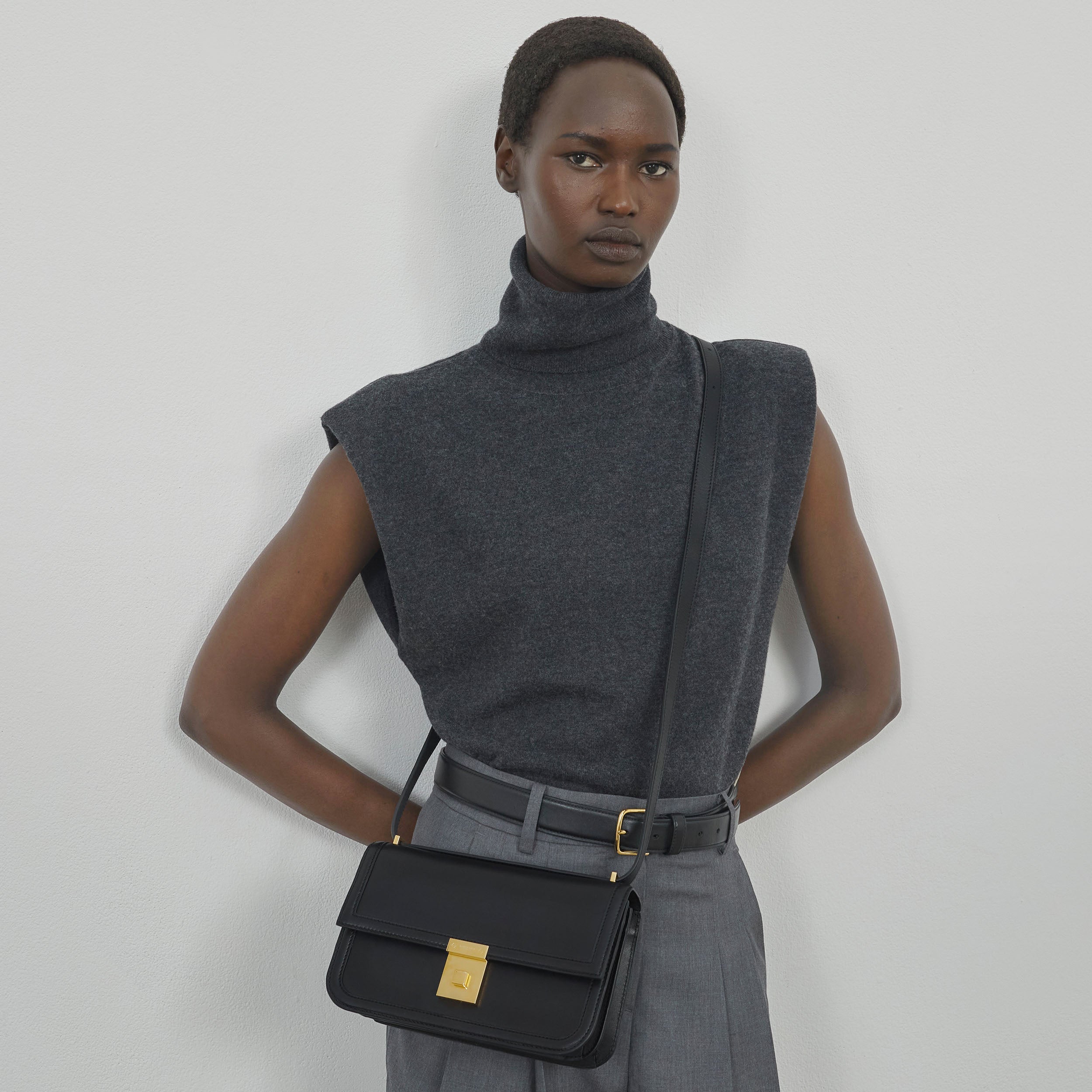 DeMellier The Paris Crossbody dark sand smooth