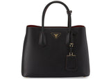 Prada Double Tote Medium Black/Red