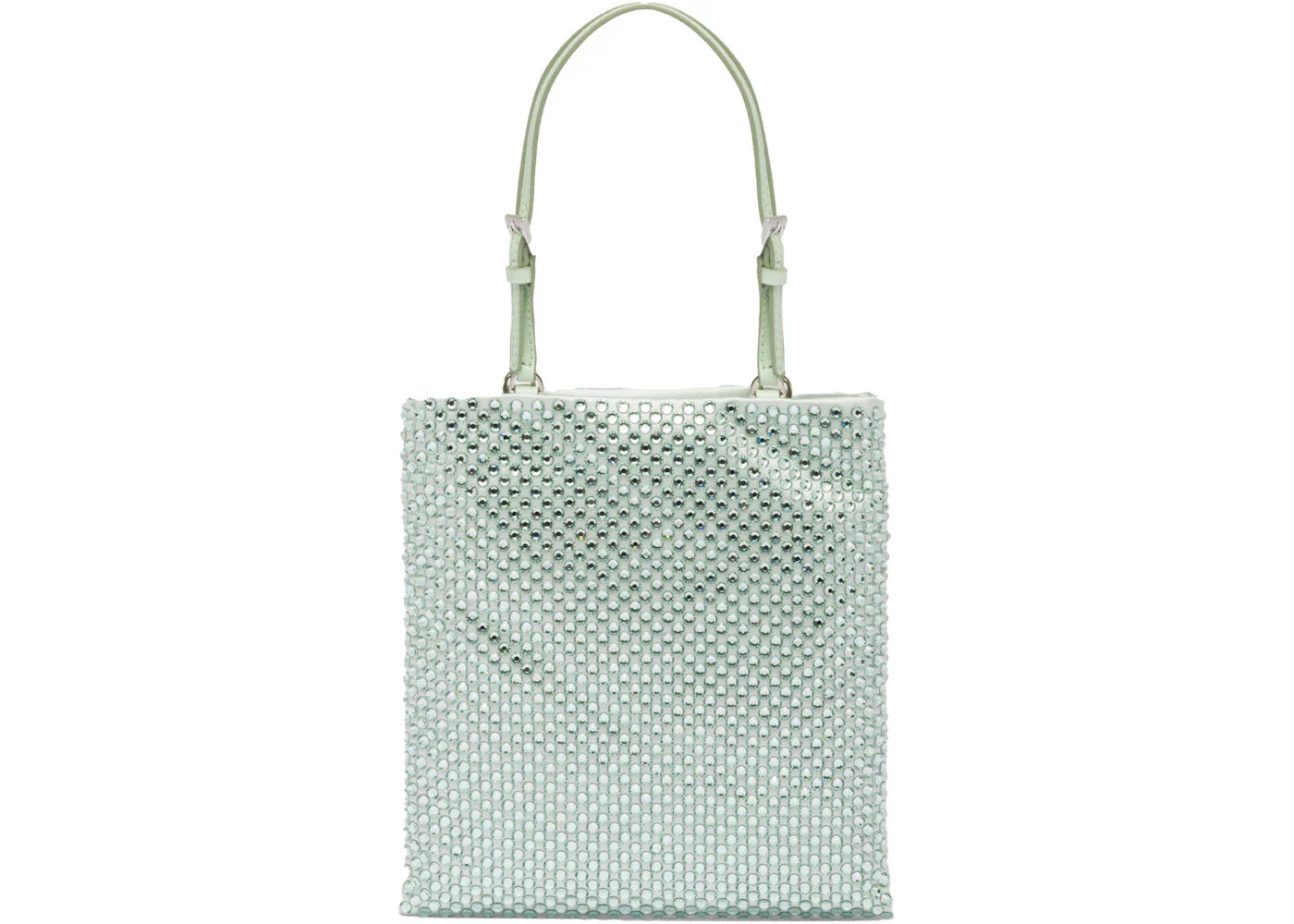 Prada Embellished Satin Handbag Aqua