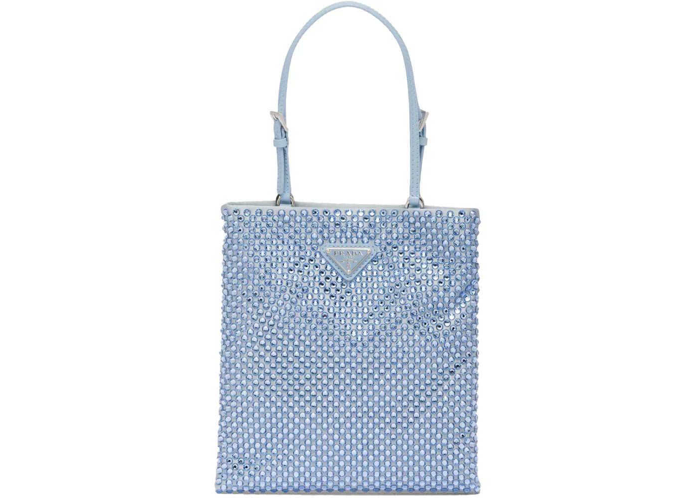 prada embellished satin handbag celeste