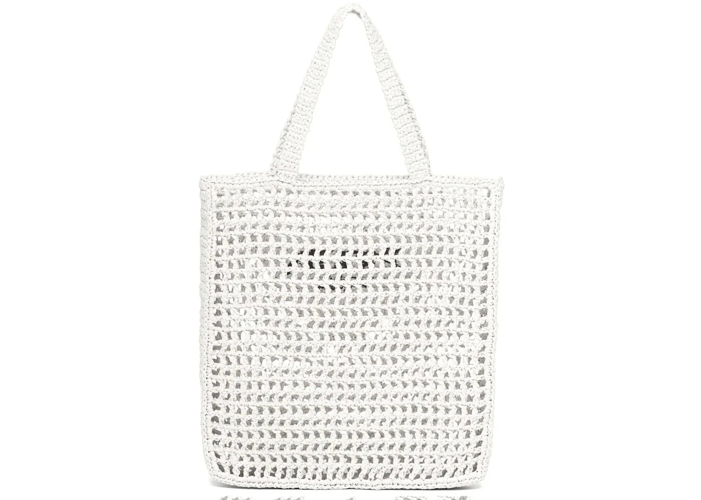Prada Raffia Tote Bag White