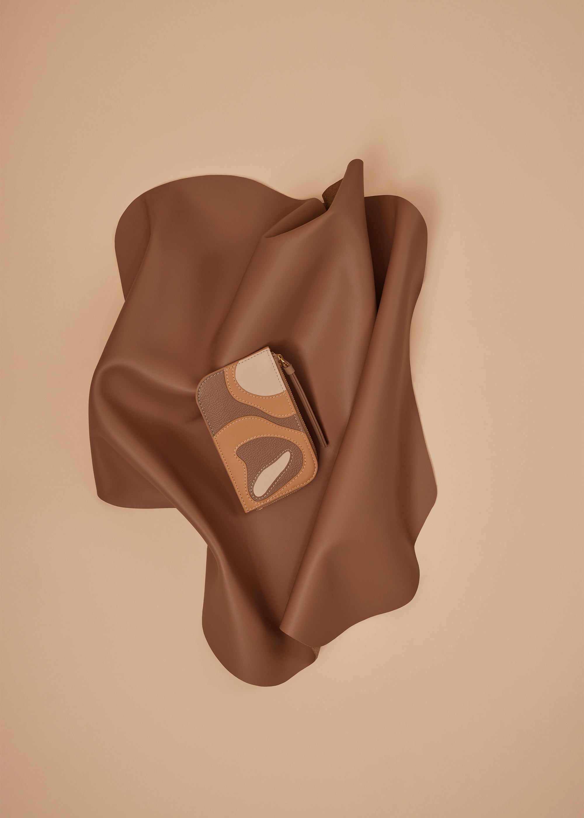 Polene Atla Card Holder - Trio Camel