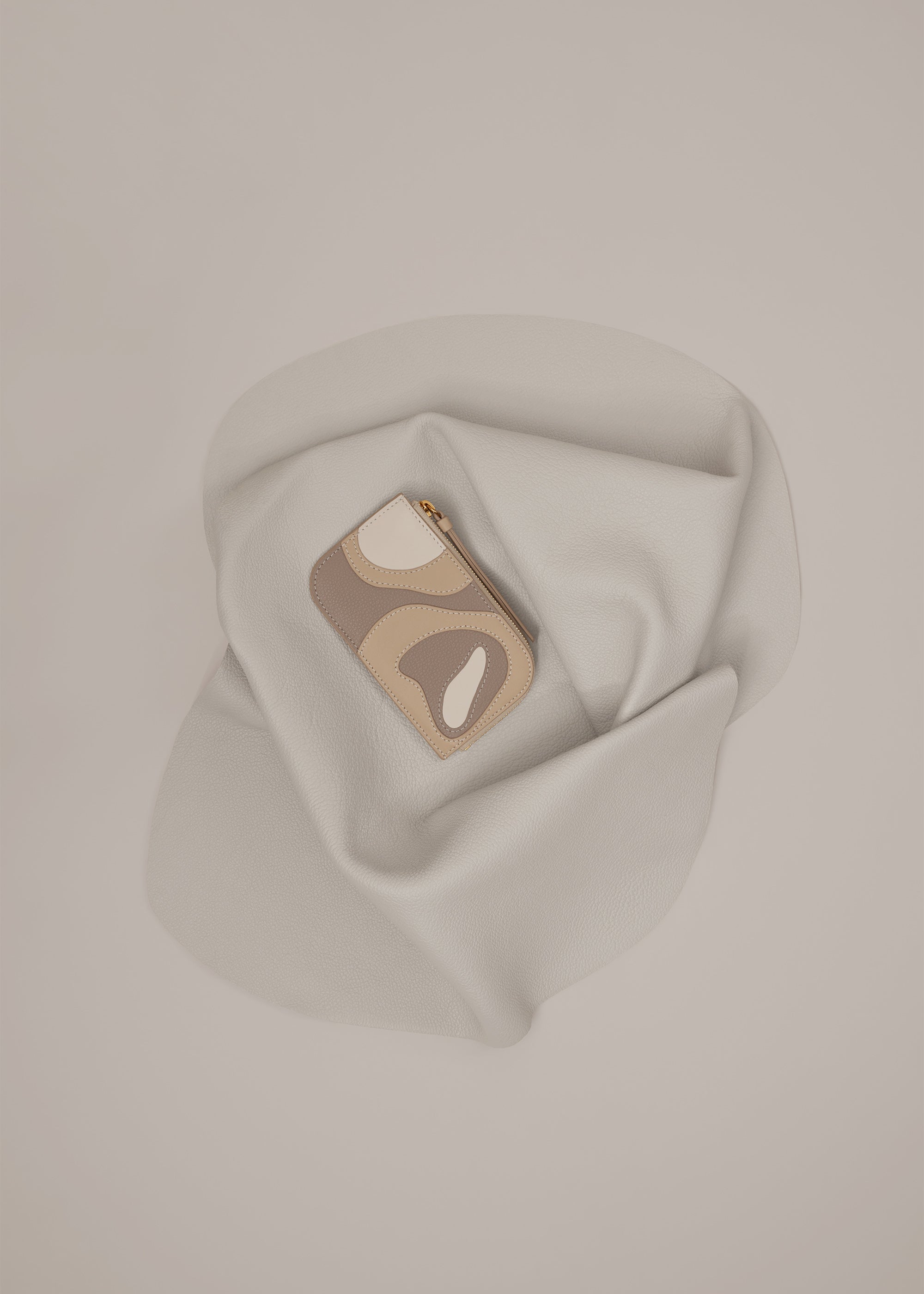 Polene Atla Card Holder - Trio Taupe