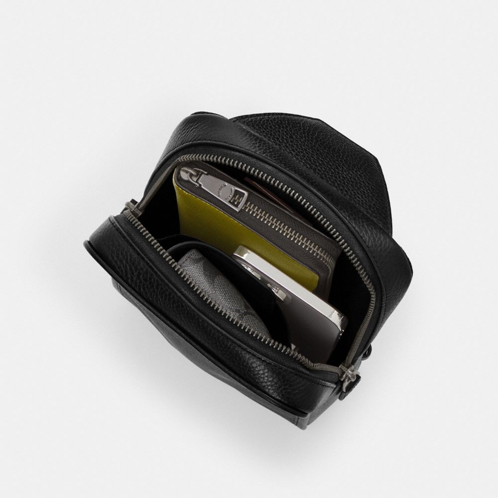 Coach Sullivan Pack In Signature Canvas With Patches Gunmetal Charcoal Multi