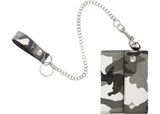 Supreme Leather Chain Wallet Snow Camo