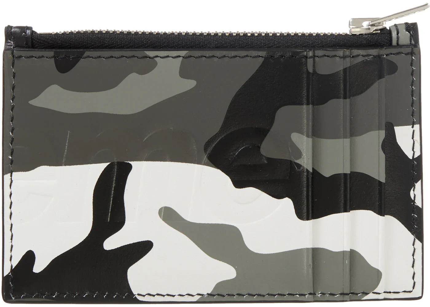 Supreme Leather Zip Card Holder Snow Camo