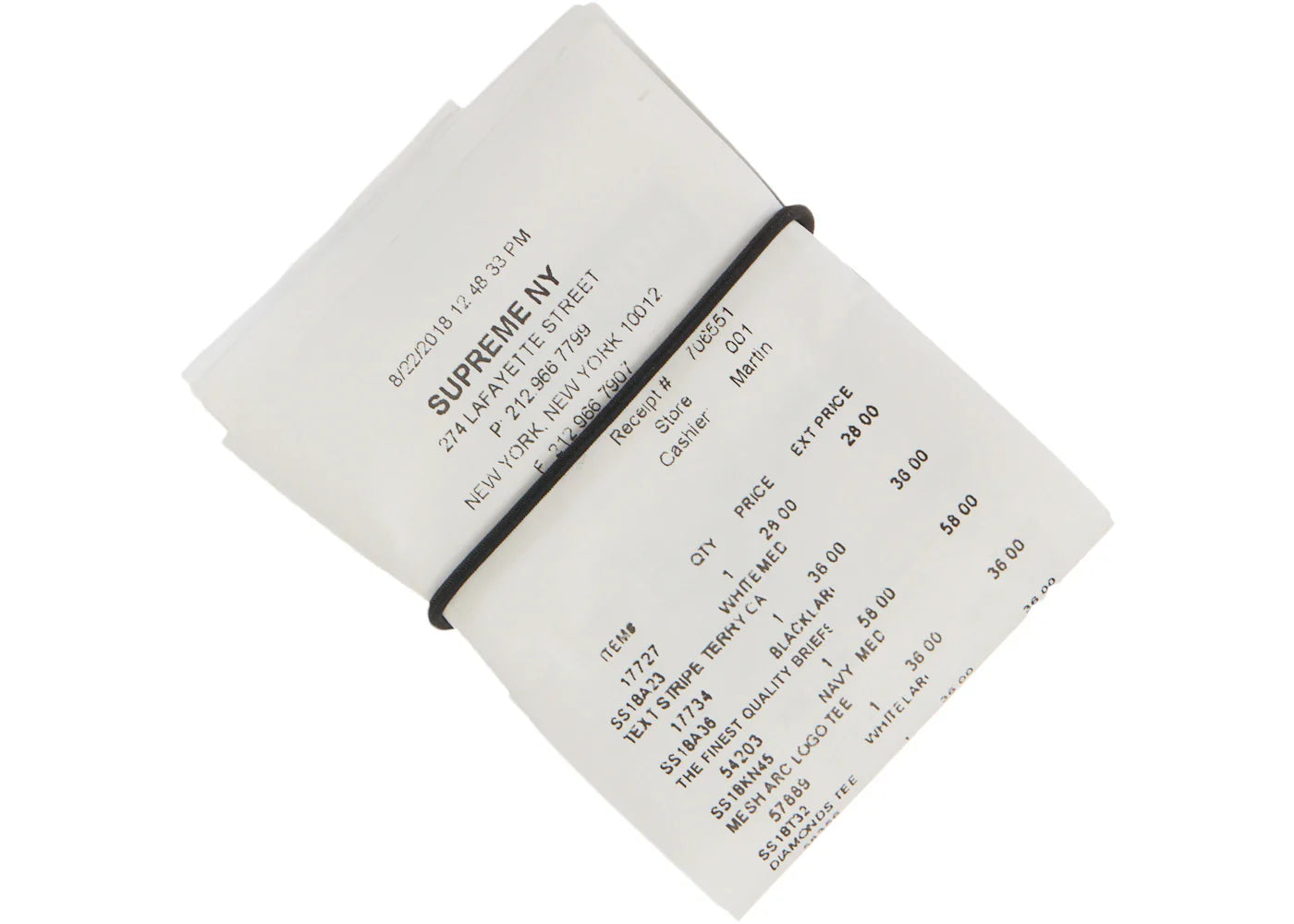 supreme mm6 maison margiela receipt wallet multicolor