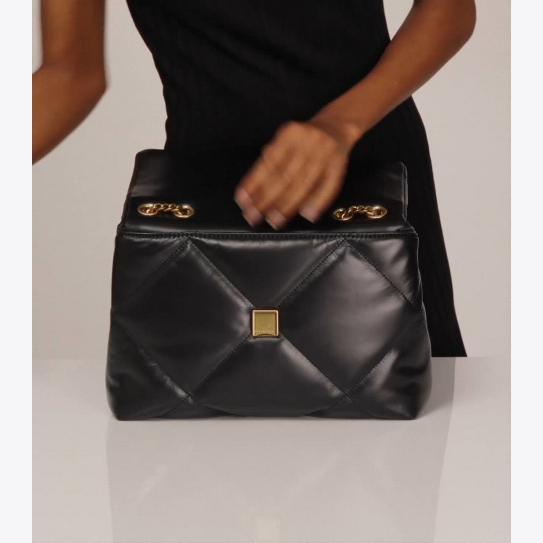 Tory Burch Kira Diamond Quilt Shoulder Bag Black