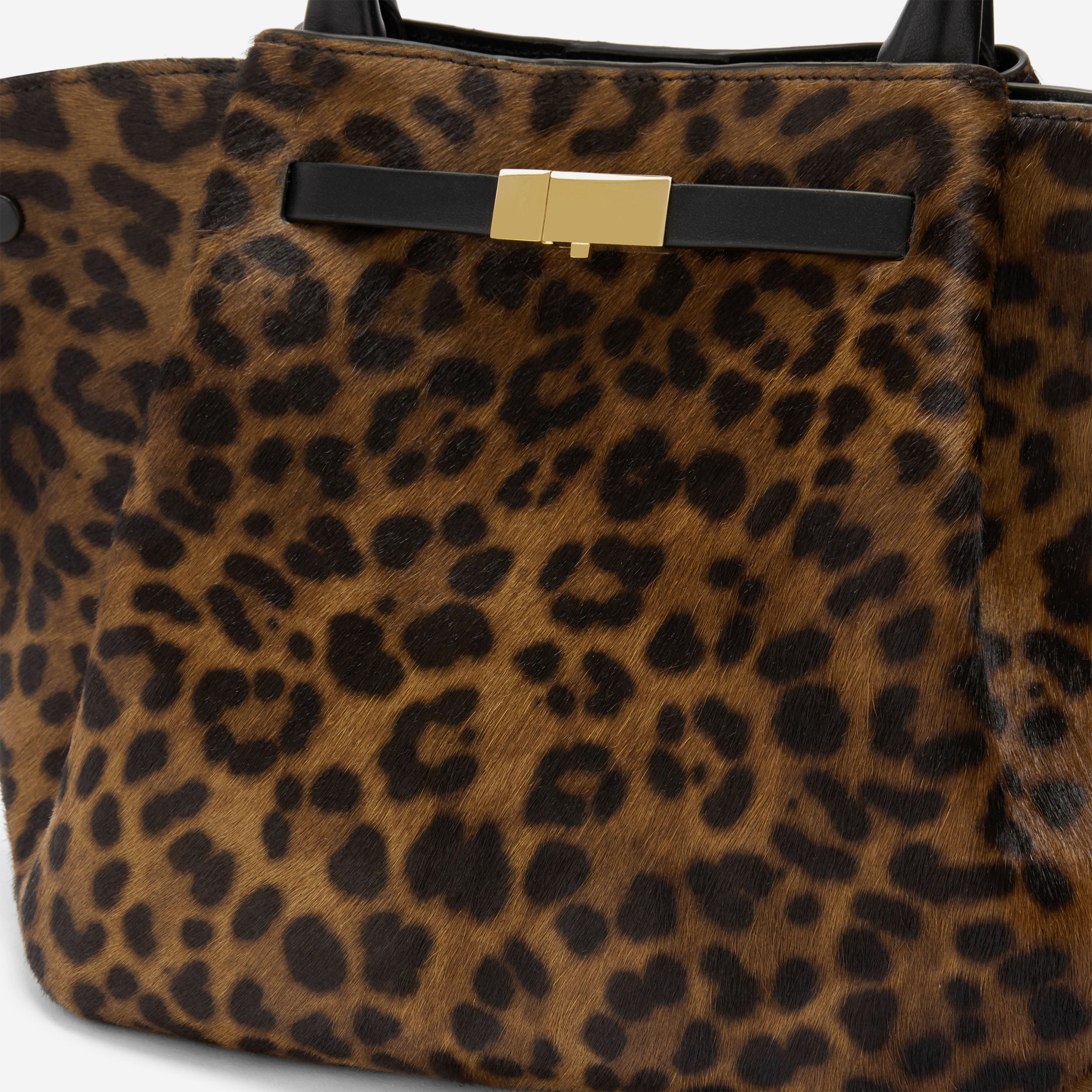 DeMellier The Midi New York leopard-effect calf hair & black smooth