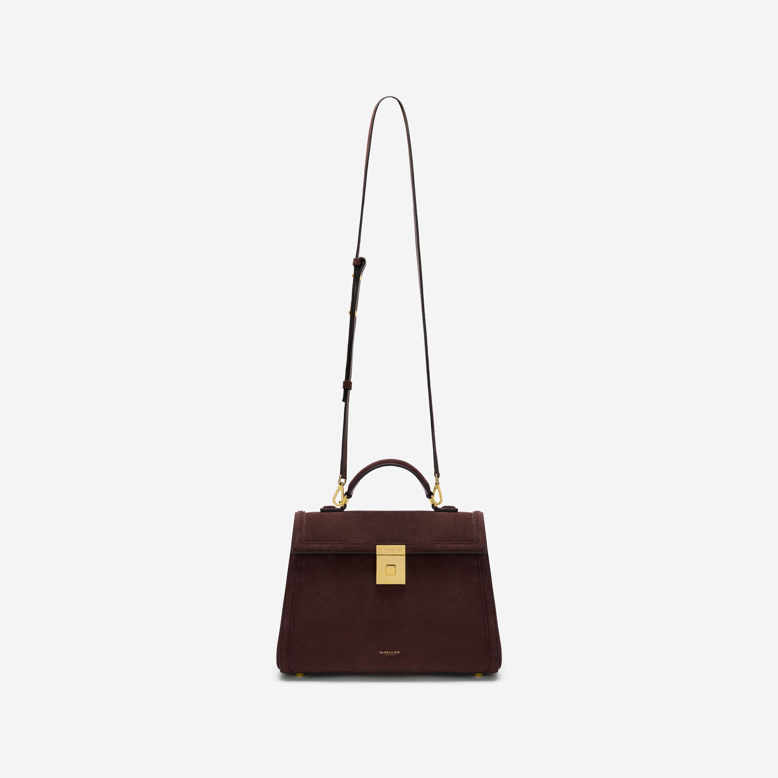 DeMellier The Midi Paris burgundy suede & burgundy smooth